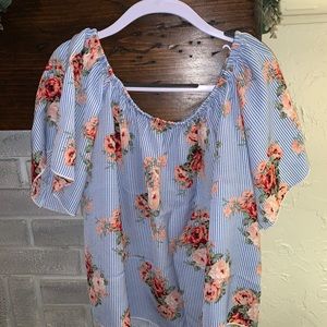 Cheryl Kids Creations Girls Floral Blouse Sz Large